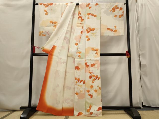 平和屋着物■上質な小紋　舞花文　暈し染め　金彩　正絹　逸品　AABI6453st