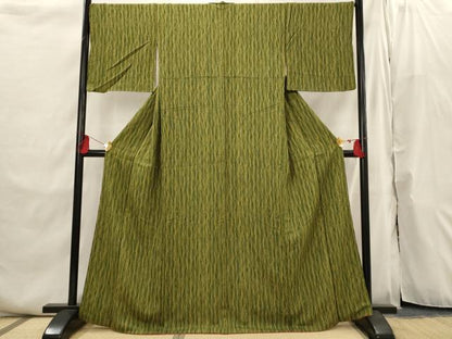 平和屋着物■上質な小紋　よろけ縞　正絹　逸品　AABI6457st