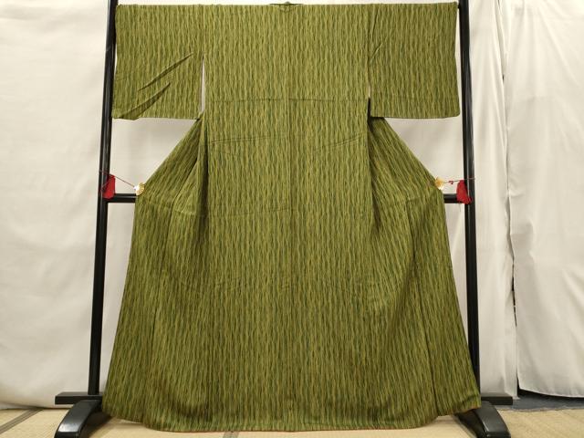平和屋着物■上質な小紋　よろけ縞　正絹　逸品　AABI6457st
