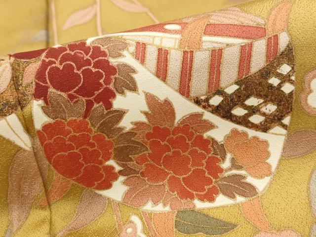 平和屋着物■訪問着　糸巻花蝶文　暈し染め　金彩　やまと誂製　正絹　逸品　AABI6460st