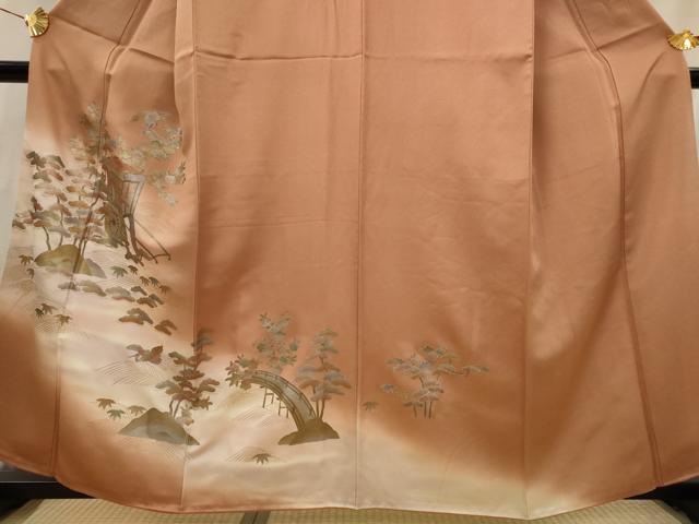 平和屋着物■訪問着　松竹梅御所車文　暈し染め　金彩　正絹　逸品　AABI6461st