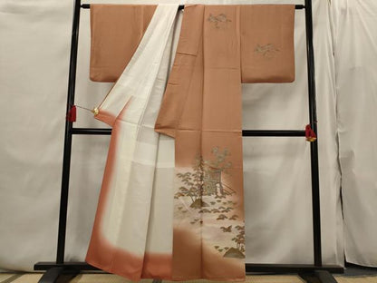 平和屋着物■訪問着　松竹梅御所車文　暈し染め　金彩　正絹　逸品　AABI6461st
