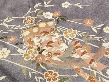 平和屋着物■訪問着　草花文　暈し染め　金彩　正絹　逸品　AABI6463st