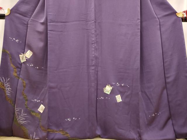 平和屋着物■訪問着　色紙草花文　金彩　正絹　逸品　AABI6464st