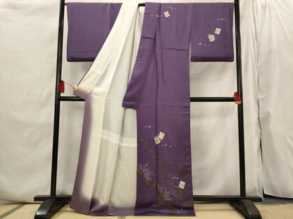 平和屋着物■訪問着　色紙草花文　金彩　正絹　逸品　AABI6464st