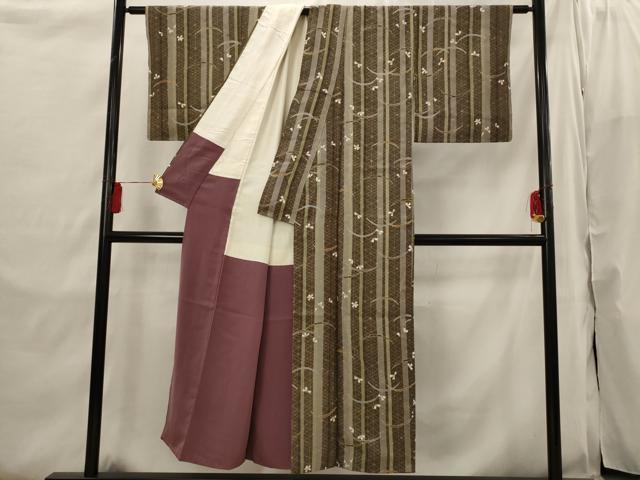 平和屋着物■上質な小紋　雪輪花間道　金彩　正絹　逸品　AABI6465st