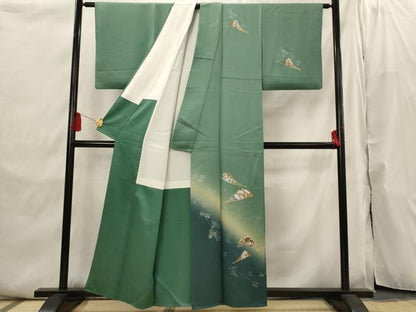 平和屋着物■訪問着　扇面花文　暈し染め　金彩　正絹　逸品　AABI6467st