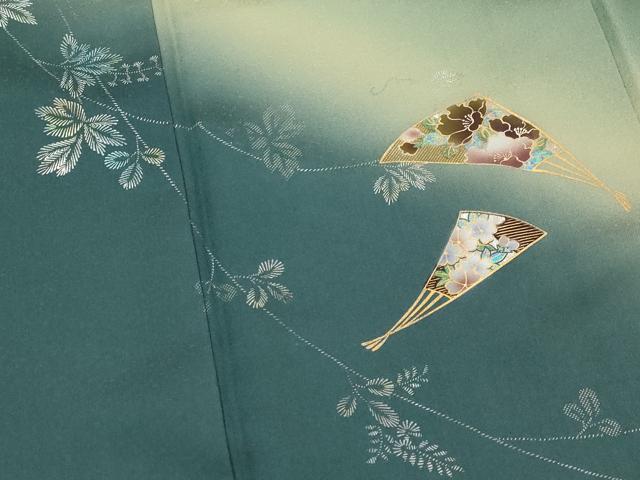 平和屋着物■訪問着　扇面花文　暈し染め　金彩　正絹　逸品　AABI6467st