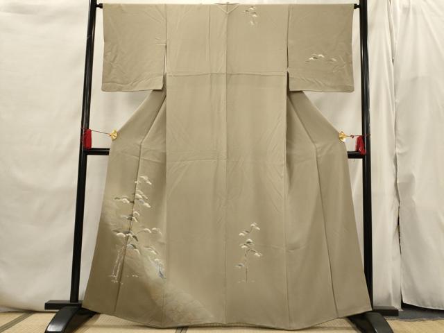 平和屋着物■訪問着　友禅　笠松文　暈し染め　金彩　正絹　逸品　AABI6471st