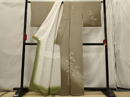 平和屋着物■訪問着　友禅　笠松文　暈し染め　金彩　正絹　逸品　AABI6471st