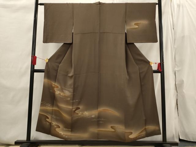 平和屋着物■訪問着　流水花文　暈し染め　金彩　正絹　逸品　AABI6472st