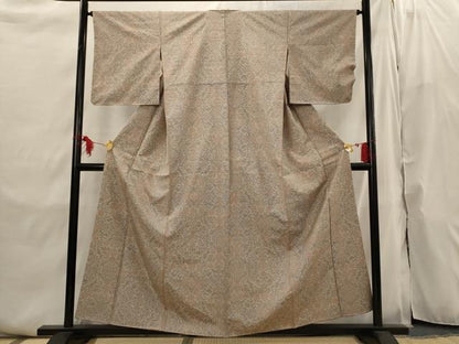 平和屋着物■本場大島紬　7マルキ　草花文　正絹　逸品　AABI6473st