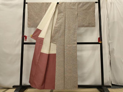 平和屋着物■本場大島紬　7マルキ　草花文　正絹　逸品　AABI6473st