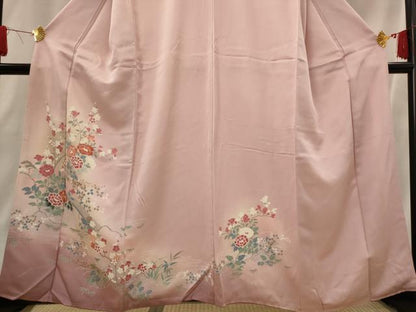 平和屋着物■訪問着　草花文　暈し染め　金彩　正絹　逸品　AABI6475st