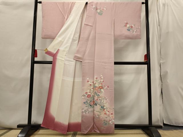 平和屋着物■訪問着　草花文　暈し染め　金彩　正絹　逸品　AABI6475st