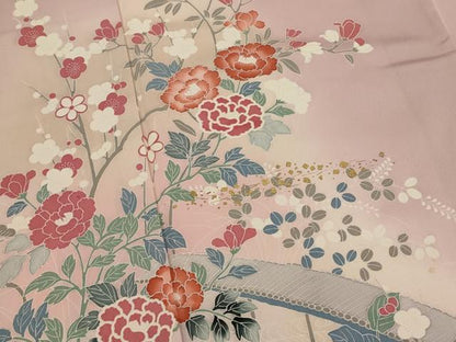 平和屋着物■訪問着　草花文　暈し染め　金彩　正絹　逸品　AABI6475st