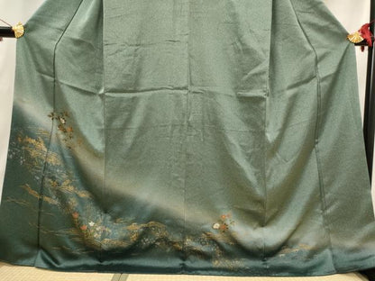 平和屋着物■訪問着　流水花文　暈し染め　金彩　正絹　逸品　AABI6476st