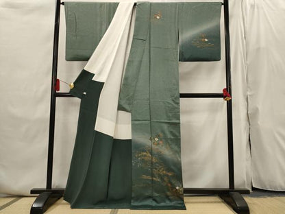 平和屋着物■訪問着　流水花文　暈し染め　金彩　正絹　逸品　AABI6476st