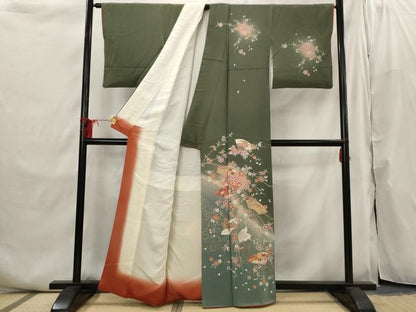 平和屋着物■訪問着 扇花文 暈し染め 金彩 正絹 逸品 AABI6478st