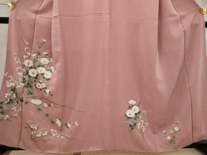平和屋着物■訪問着　草花文　金彩　正絹　逸品　AABI6479st