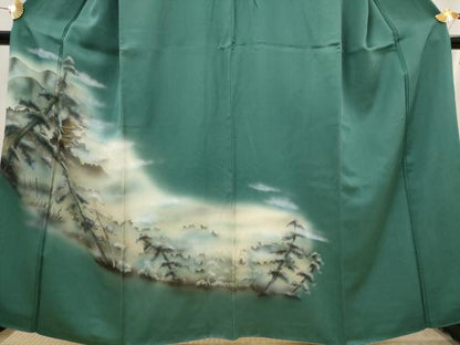 平和屋着物■訪問着　遠山枝松文　暈し染め　金彩　正絹　逸品　AABI6483st