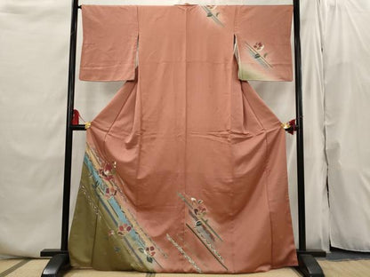 平和屋着物■訪問着　舞花文　暈し染め　金彩　正絹　逸品　AABI6485st
