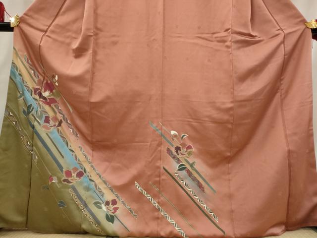 平和屋着物■訪問着　舞花文　暈し染め　金彩　正絹　逸品　AABI6485st