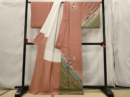 平和屋着物■訪問着　舞花文　暈し染め　金彩　正絹　逸品　AABI6485st