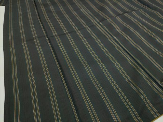平和屋着物■上質な紬　縞　正絹　逸品　AABI6487st