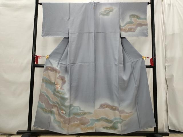 平和屋着物■中国三大刺繍　相良刺繍　訪問着　流水花文　暈し染め　金糸　金彩　正絹　逸品　未使用　AABI6490st