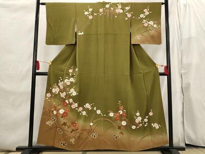 平和屋着物■訪問着 草花文 暈し染め 金彩 正絹 逸品 AABI6491st