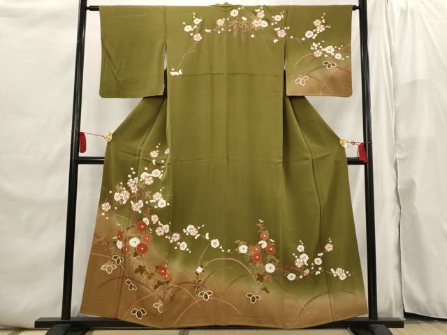 平和屋着物■訪問着 草花文 暈し染め 金彩 正絹 逸品 AABI6491st
