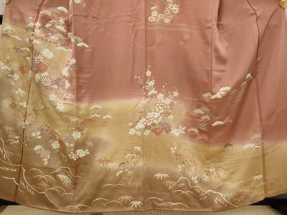 平和屋着物■訪問着　松竹梅　暈し染め　金彩　正絹　逸品　AABI6495st