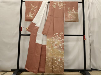平和屋着物■訪問着　松竹梅　暈し染め　金彩　正絹　逸品　AABI6495st