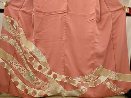 平和屋着物■訪問着 駒刺繍 熨斗花文 金彩 正絹 逸品 AABI6497st