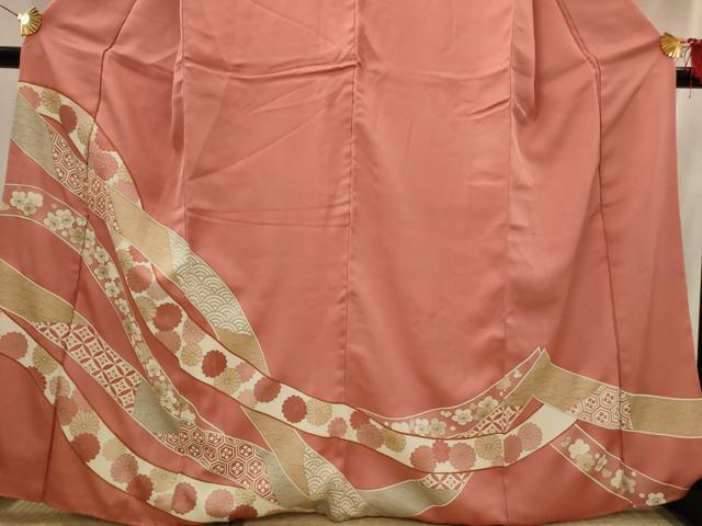 平和屋着物■訪問着 駒刺繍 熨斗花文 金彩 正絹 逸品 AABI6497st