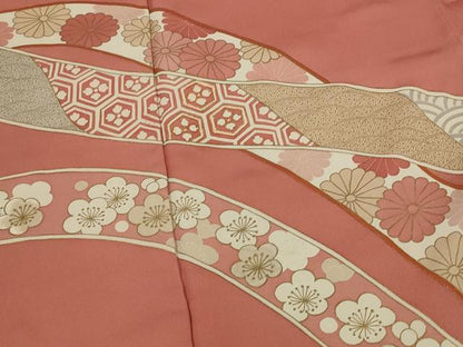 平和屋着物■訪問着 駒刺繍 熨斗花文 金彩 正絹 逸品 AABI6497st