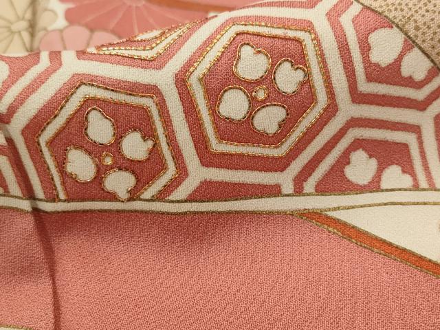 平和屋着物■訪問着 駒刺繍 熨斗花文 金彩 正絹 逸品 AABI6497st