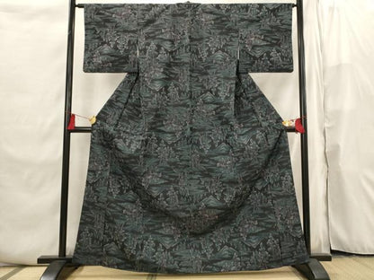 平和屋着物■上質な紬 樹林文 正絹 逸品 AABI6501st