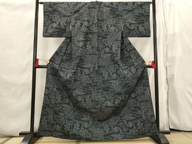 平和屋着物■上質な紬 樹林文 正絹 逸品 AABI6501st