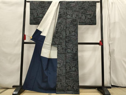 平和屋着物■上質な紬 樹林文 正絹 逸品 AABI6501st