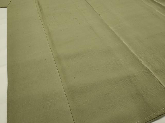 平和屋着物■上質な色無地 紬地 紋意匠 柳茶色 正絹 逸品 未使用 AABI6503st
