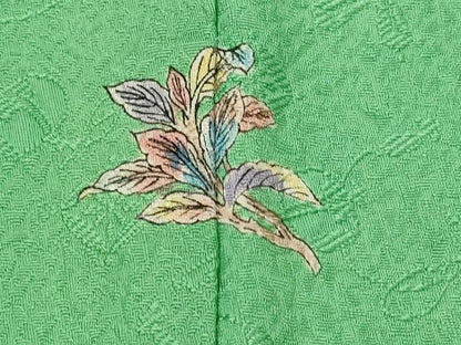 平和屋着物■上質な色無地 宝尽くし地紋 薄緑色 正絹 逸品 AABI6504st