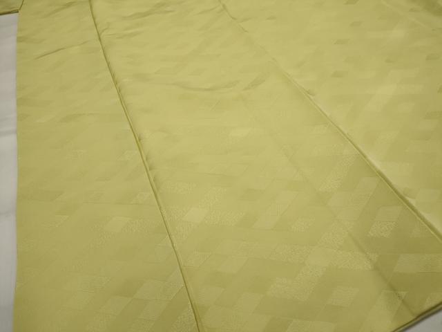 平和屋着物■上質な色無地　菱地紋　刈安色　正絹　逸品　AABI6506st