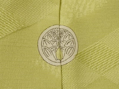 平和屋着物■上質な色無地　菱地紋　刈安色　正絹　逸品　AABI6506st