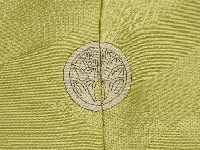 平和屋着物■上質な色無地　菱地紋　刈安色　正絹　逸品　AABI6506st