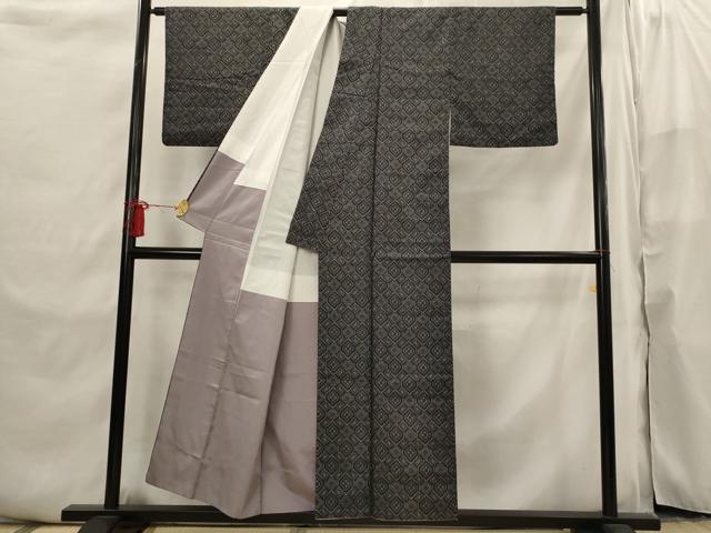 平和屋着物■上質な紬 蜀江花文 正絹 逸品 AABI6507st