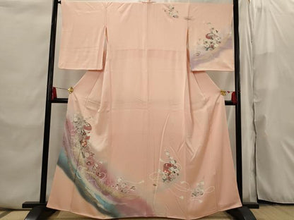 平和屋着物■訪問着 貝桶花文 暈し染め 金彩 正絹 逸品 AABI6511st