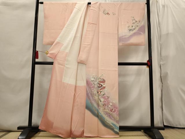 平和屋着物■訪問着 貝桶花文 暈し染め 金彩 正絹 逸品 AABI6511st