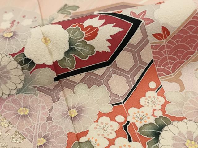 平和屋着物■訪問着 貝桶花文 暈し染め 金彩 正絹 逸品 AABI6511st